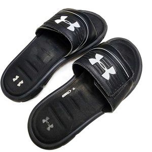 Under Armour Kids Boys Ignite Slides Slip on Sandals Cushioned Black Size 5